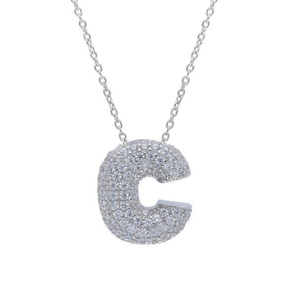 Girocollo in argento 925/°°° e zirconia cubica con iniziale