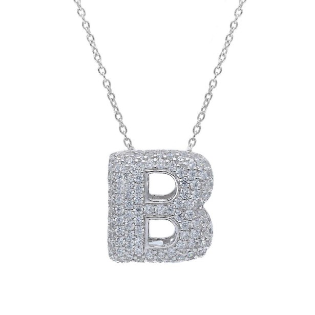 Girocollo in argento 925/°°° e zirconia cubica con iniziale