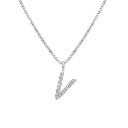 Girocollo in argento 925/°°° e zirconia cubica con iniziale