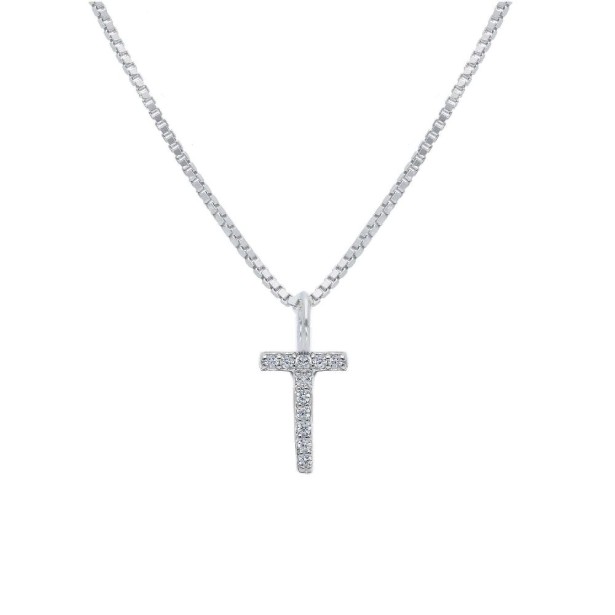 Girocollo in argento 925/°°° e zirconia cubica con iniziale