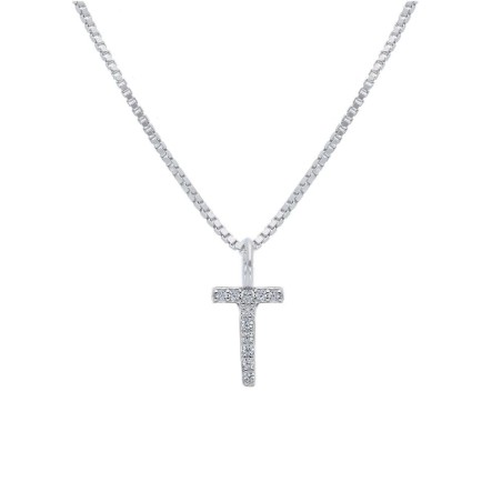 Girocollo in argento 925/°°° e zirconia cubica con iniziale