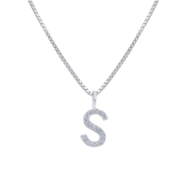 Girocollo in argento 925/°°° e zirconia cubica con iniziale