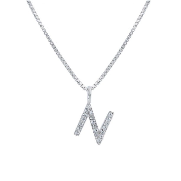 Girocollo in argento 925/°°° e zirconia cubica con iniziale