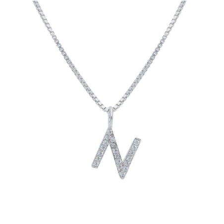 Girocollo in argento 925/°°° e zirconia cubica con iniziale