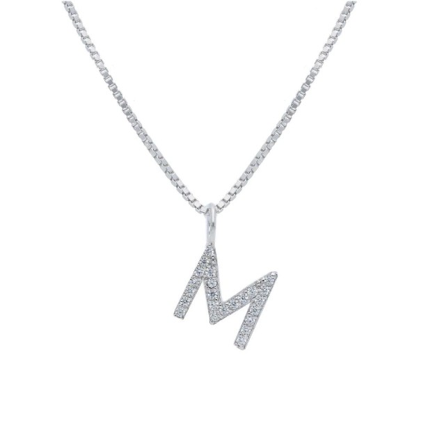 Girocollo in argento 925/°°° e zirconia cubica con iniziale