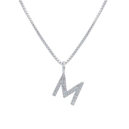 Girocollo in argento 925/°°° e zirconia cubica con iniziale