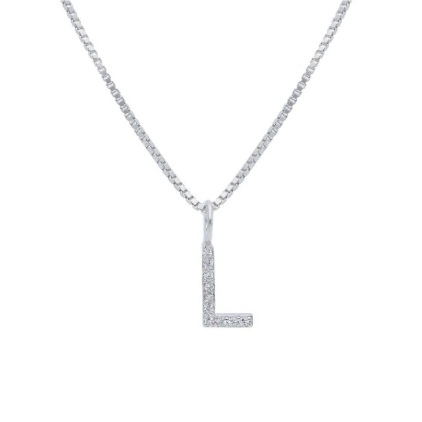 Girocollo in argento 925/°°° e zirconia cubica con iniziale