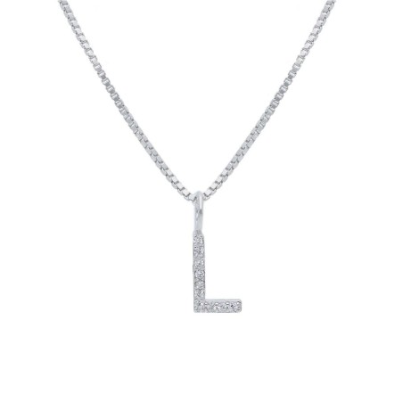 Girocollo in argento 925/°°° e zirconia cubica con iniziale