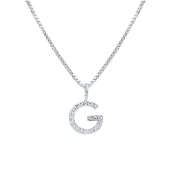 Girocollo in argento 925/°°° e zirconia cubica con iniziale
