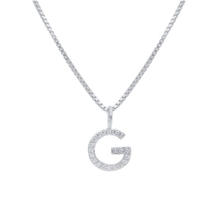 Girocollo in argento 925/°°° e zirconia cubica con iniziale