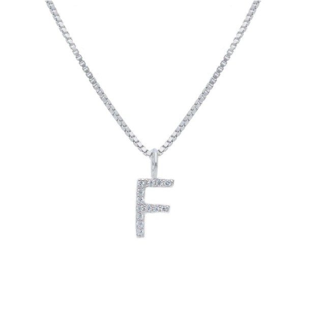 Girocollo in argento 925/°°° e zirconia cubica con iniziale