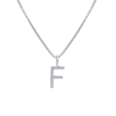 Girocollo in argento 925/°°° e zirconia cubica con iniziale