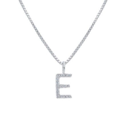 Girocollo in argento 925/°°° e zirconia cubica con iniziale