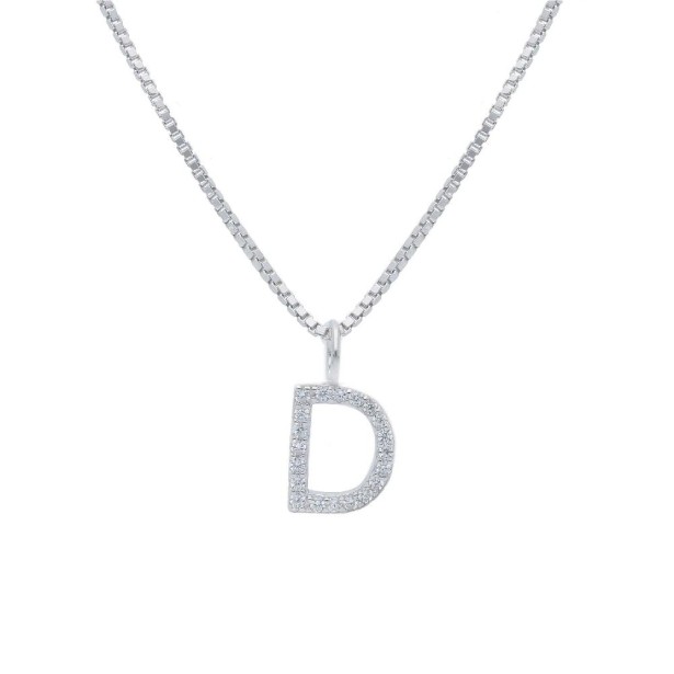 Girocollo in argento 925/°°° e zirconia cubica con iniziale