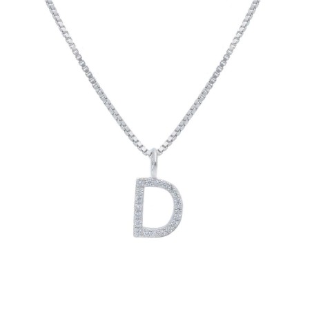 Girocollo in argento 925/°°° e zirconia cubica con iniziale