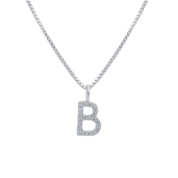 Girocollo in argento 925/°°° e zirconia cubica con iniziale