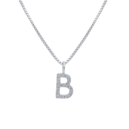 Girocollo in argento 925/°°° e zirconia cubica con iniziale