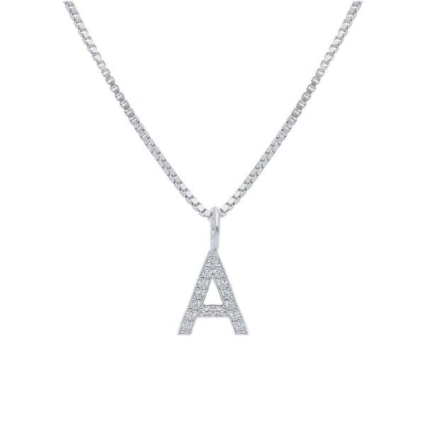 Girocollo in argento 925/°°° e zirconia cubica con iniziale