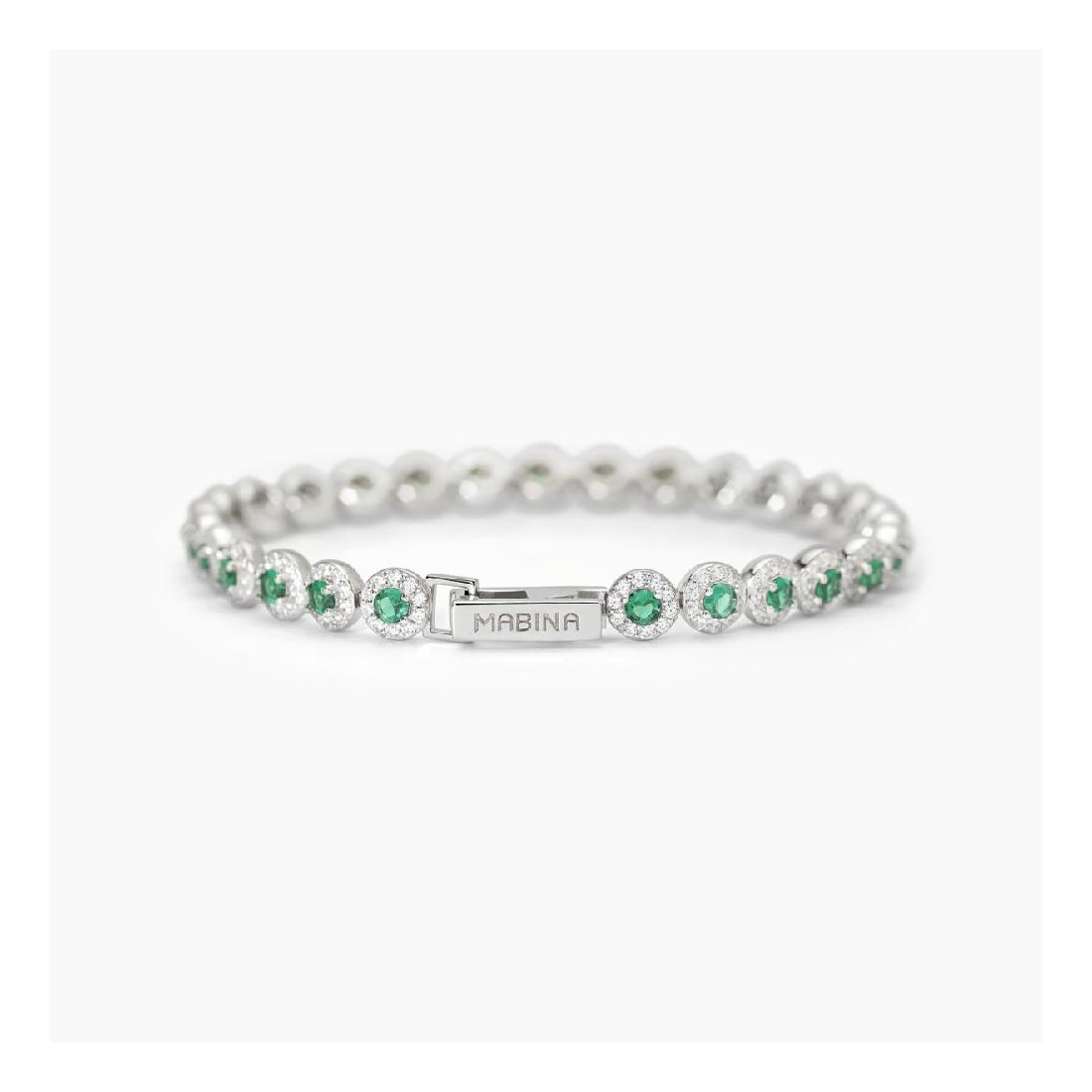 MABINA  533824 - Bracciale in argento 925/°°° smeraldo sintetico e zirconi
