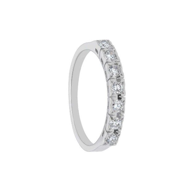 Anello riviere in oro bianco 750/ooo e diamante