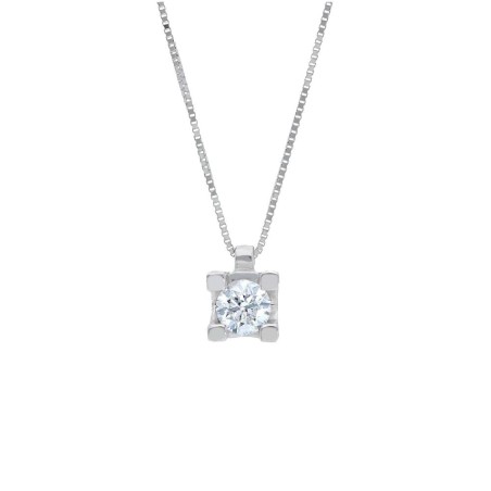 Girocollo punto luce in oro bianco 750/ooo e diamante