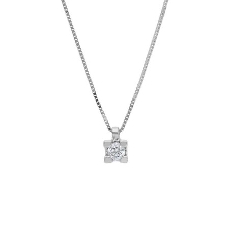 Girocollo punto luce in oro bianco 750/ooo e diamante