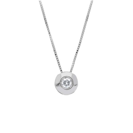 Girocollo punto luce in oro bianco 750/ooo e diamante
