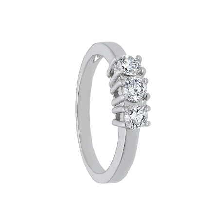Anello trilogy in oro bianco 750/ooo e diamante