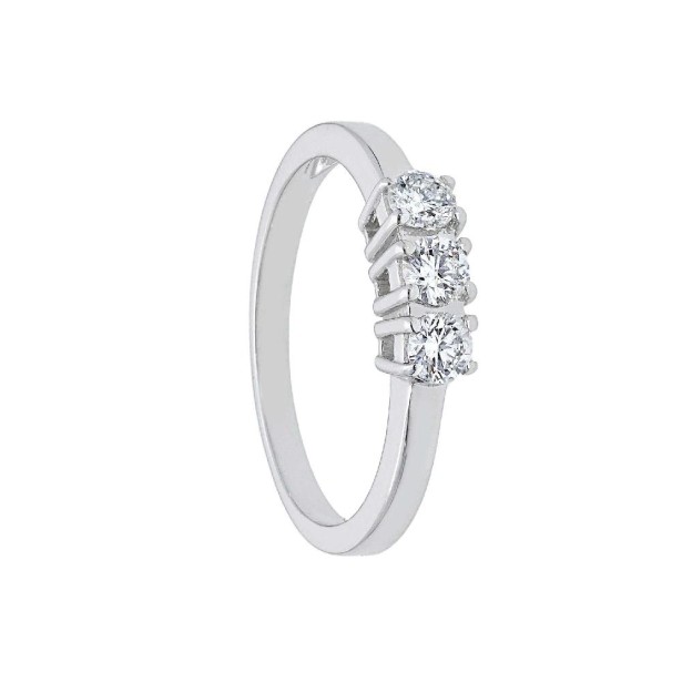 Anello trilogy in oro bianco 750/ooo e diamante