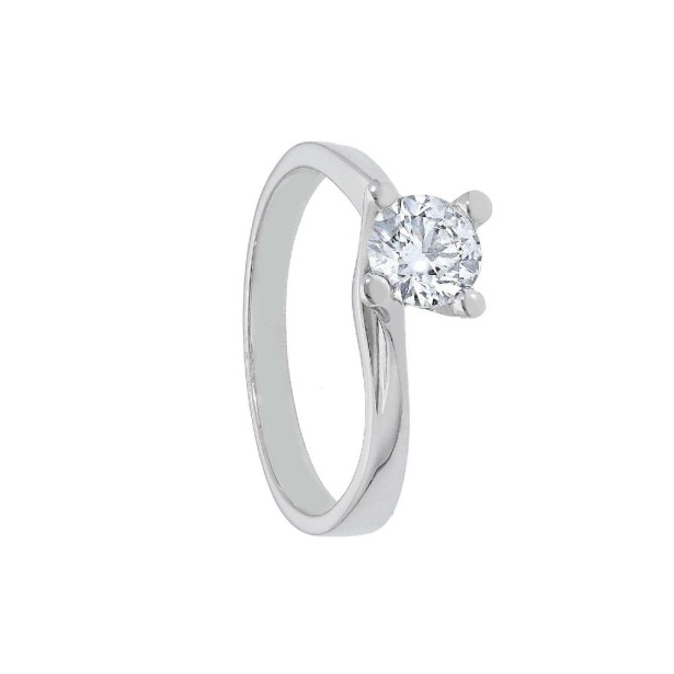 Anello solitario in oro bianco 750/ooo e diamante
