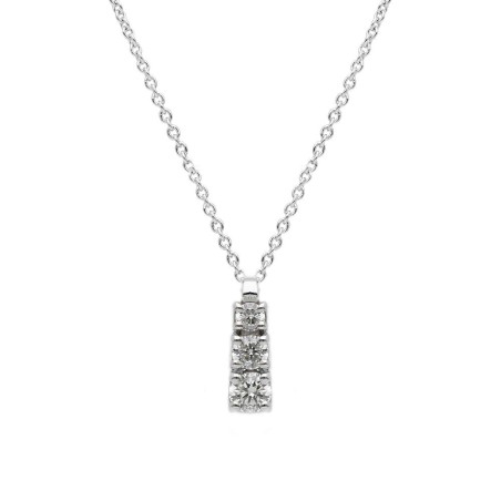 Girocollo trilogy in oro bianco 375/°°° con diamante lab-grown