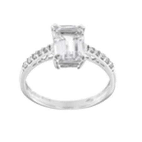 Anello in oro bianco 375/°°° con diamante lab-grown