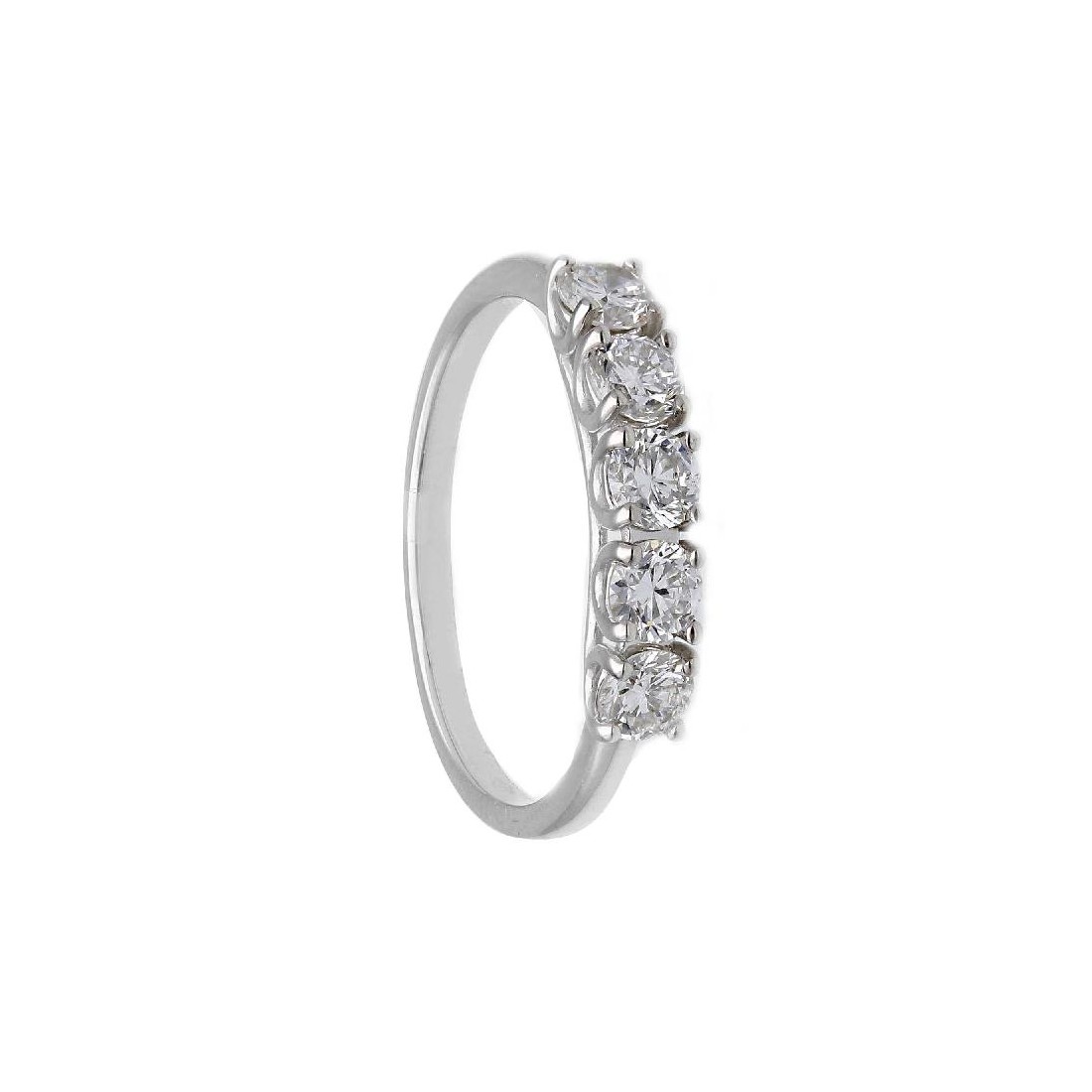 Anello riviere in oro bianco 375/°°° con diamante lab-grown