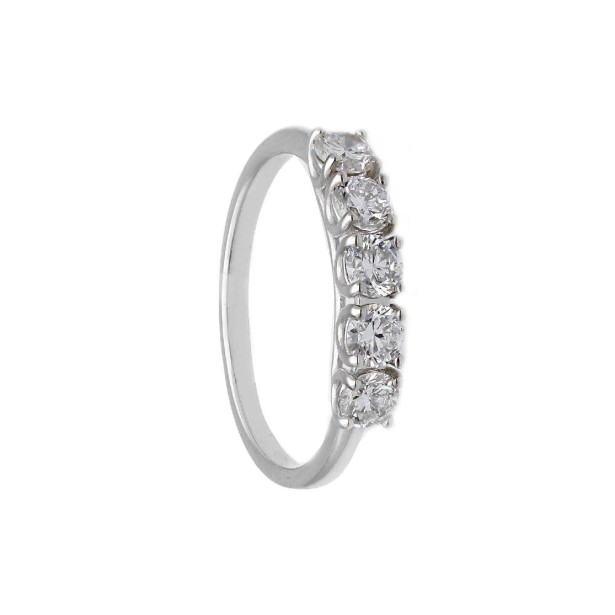 Anello riviere in oro bianco 375/°°° con diamante lab-grown