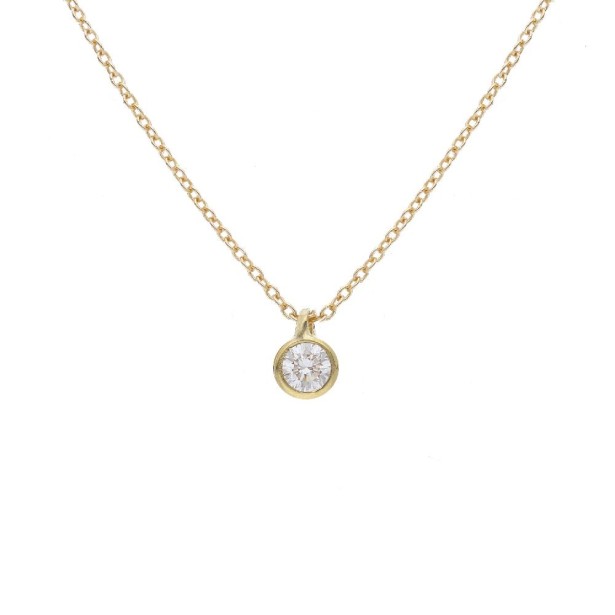 Girocollo in oro giallo 375/°°° con diamante lab-grown