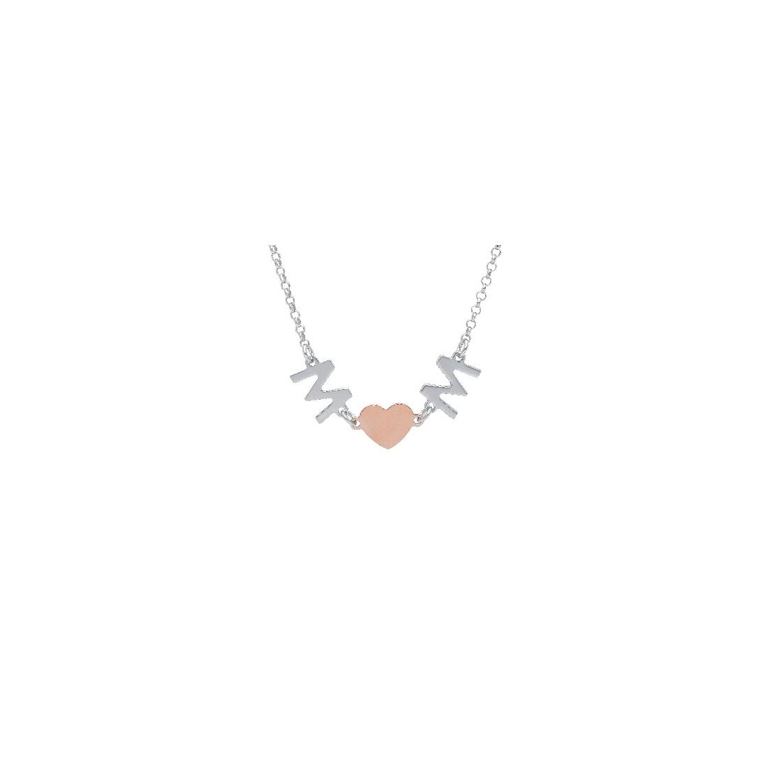 Girocollo in argento bicolore 925/ooo con cuore