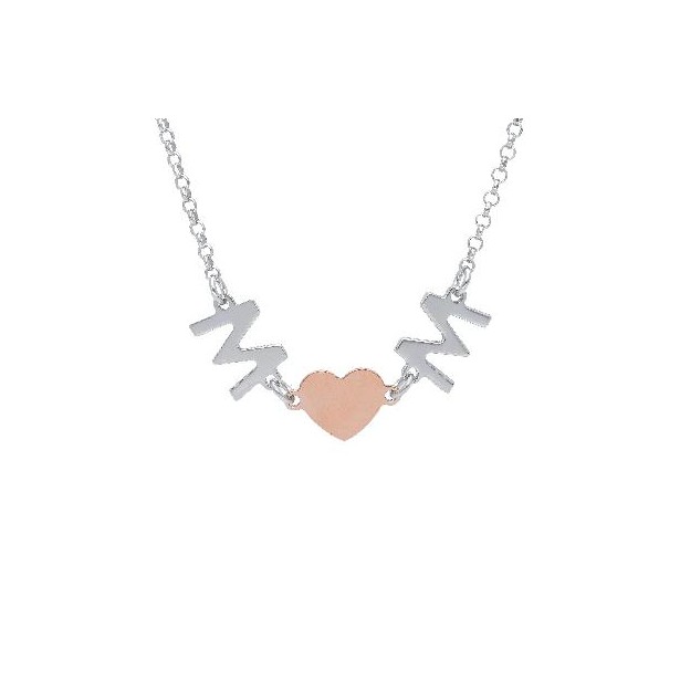 Girocollo in argento bicolore 925/ooo con cuore