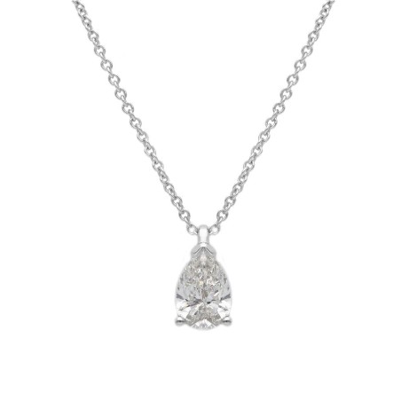 Girocollo in oro bianco 375/°°° con diamante lab-grown con goccia