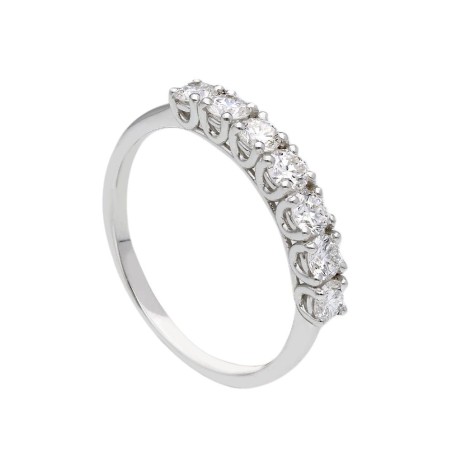Anello riviere in oro bianco 375/°°° con diamante lab-grown