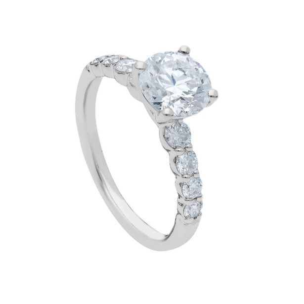 Anello in oro bianco 375/°°° con diamante lab-grown