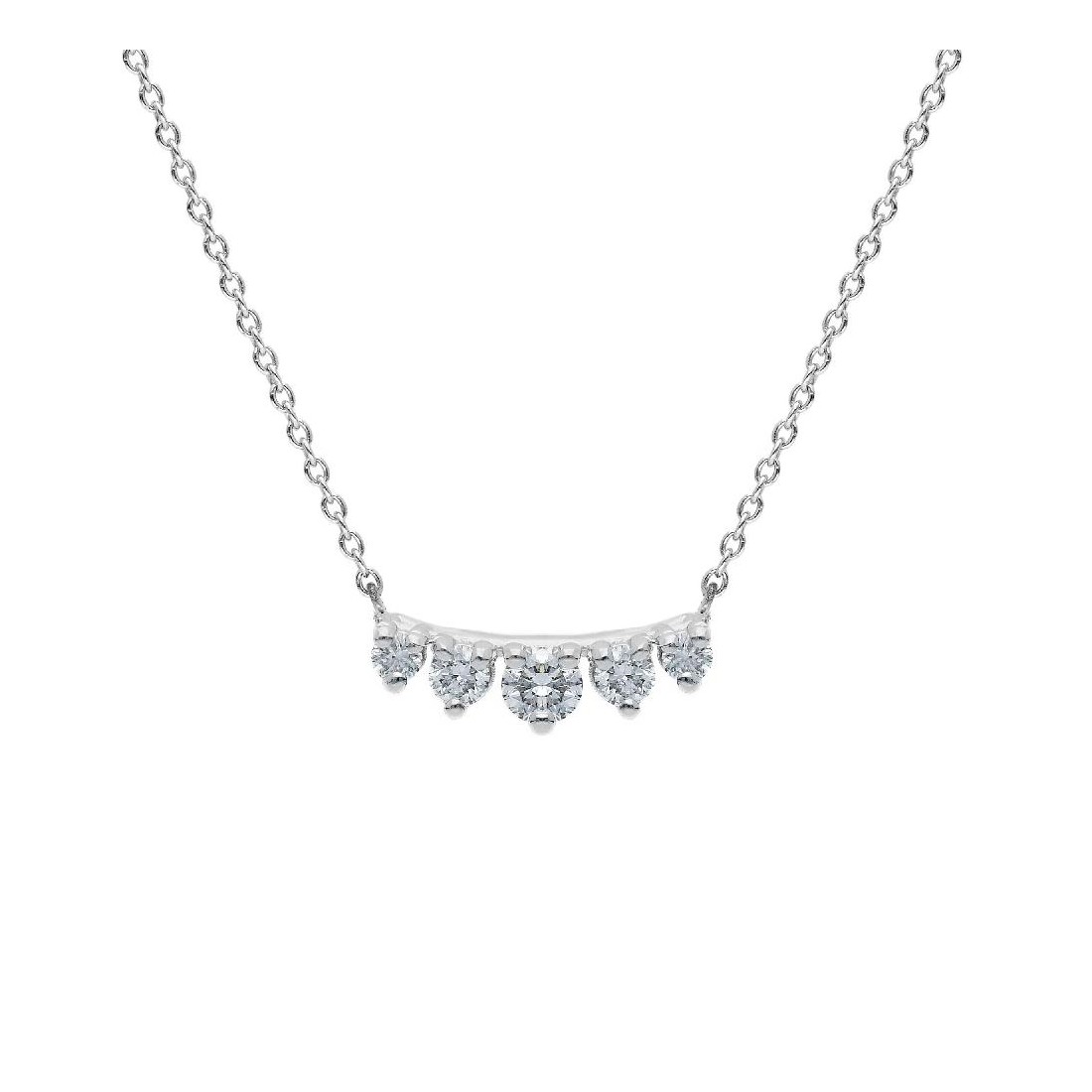 Girocollo in oro bianco 375/°°° con diamante lab-grown