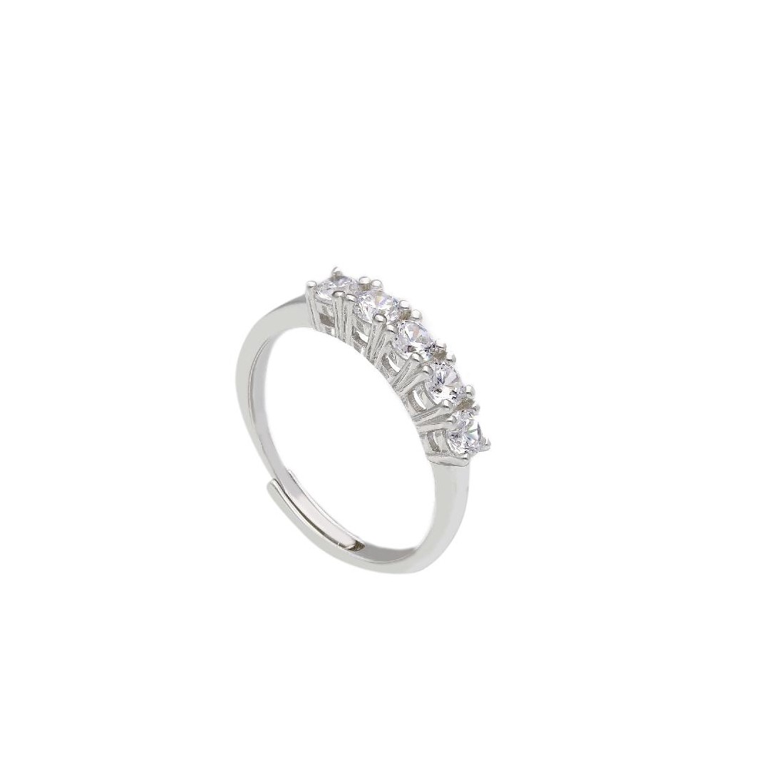 Anello fedina in argento 925/ooo e zirconia cubica