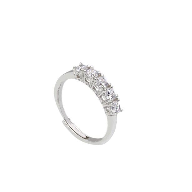 Anello fedina in argento 925/ooo e zirconia cubica