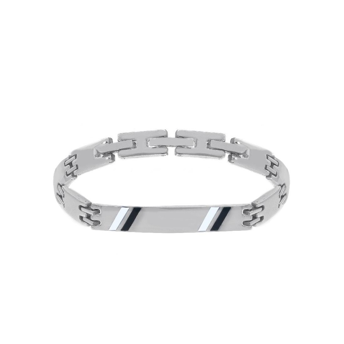 Bracciale targa in acciaio e smalto
