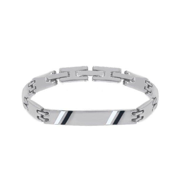 Bracciale targa in acciaio e smalto