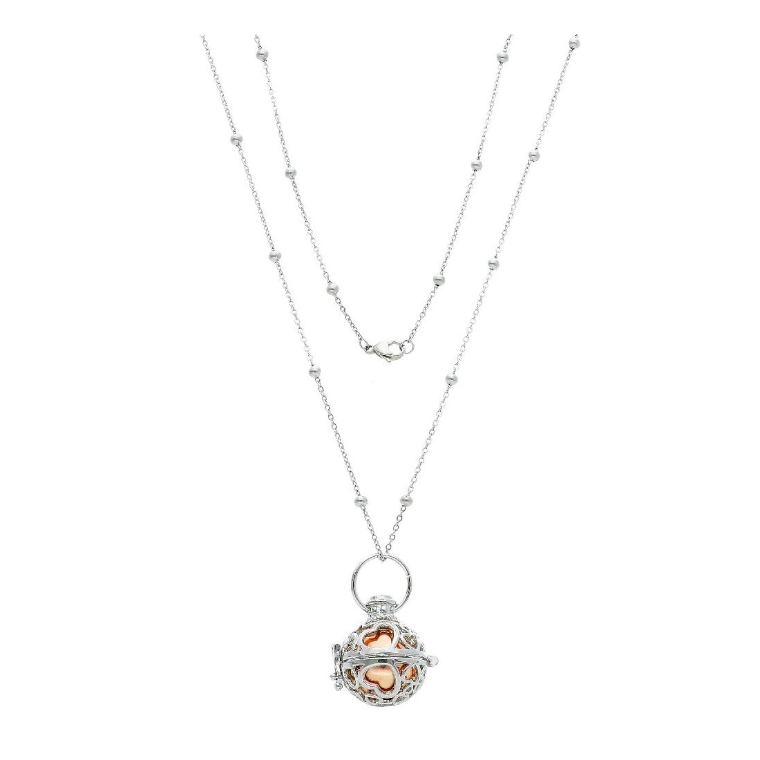 Chiama angeli in ottone con palla rosa e cuori