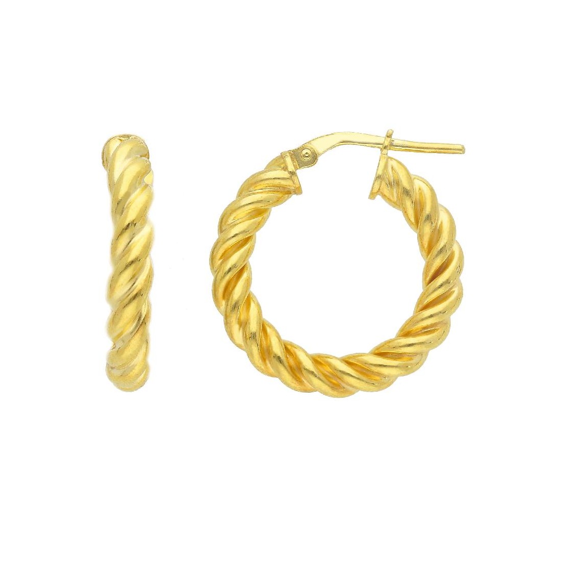 Orecchini cerchio in argento dorato 925/ooo