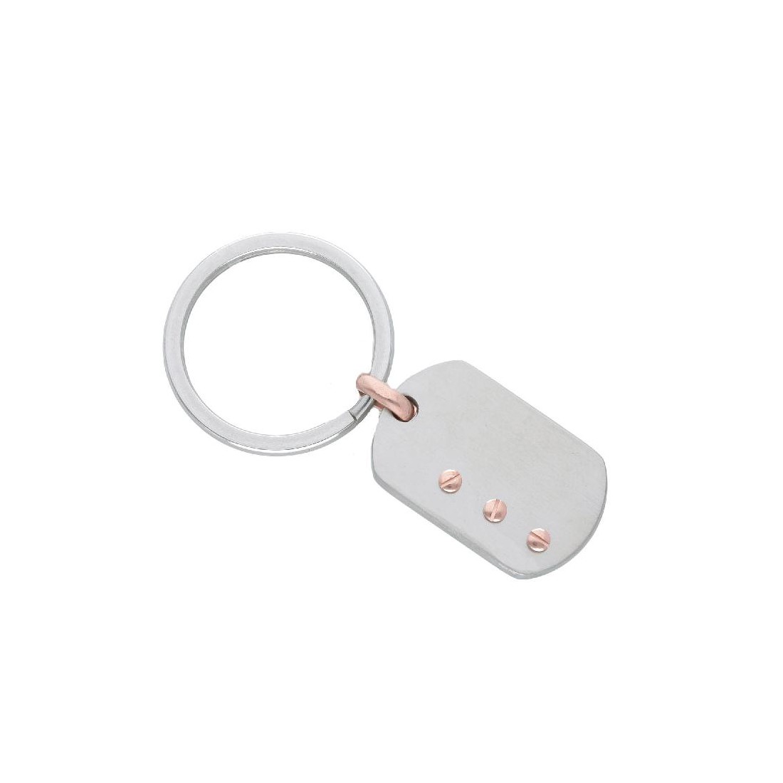 Portachiavi in acciaio con piastra e viti