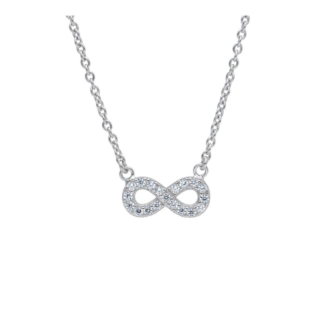 Giorocollo in argento 925/°°° e zirconia cubica con infinito