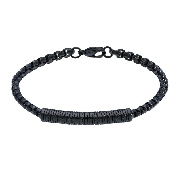 Bracciale in acciaio e pvd nero